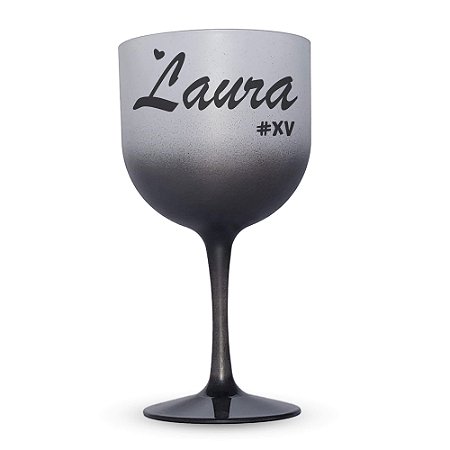 Taça de gin degradê personalizada para festa de aniversário