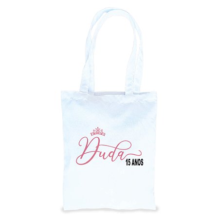 Bolsa ecobag personalizada para aniversário de 15 anos