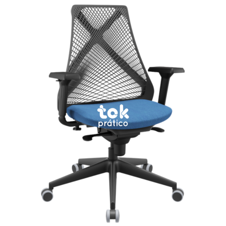 Cadeira Presidente Encosto Alto em Tela de Termoplastico Flexivel de Alta Resistência NR17