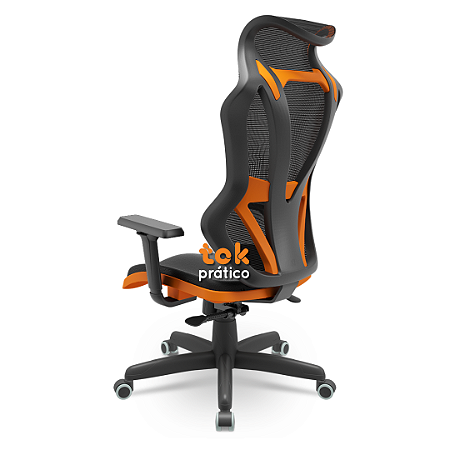 Cadeira Gamer Premium Assento Estofado e Encosto em Tela Mecanismo Relaxsystem de Regulagem