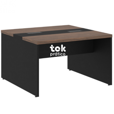 Plataforma de Trabalho Modular Dupla 1,20m Tampo 40mm com Pés Painel