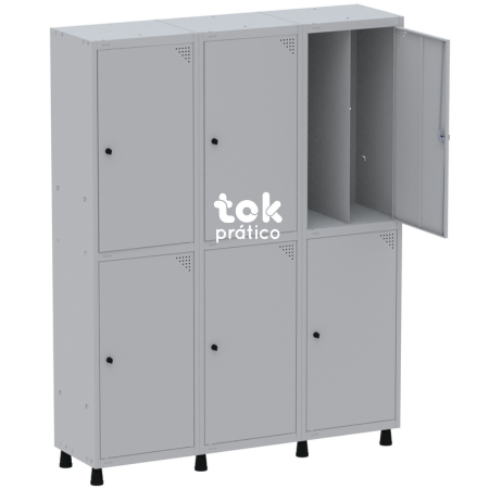 Roupeiro de Aço Insalubre 06 portas com pitão para cadeado