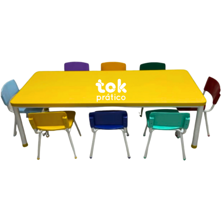 Conjunto Escolar Infantil para Refeitório 1,80m com 08 Cadeiras