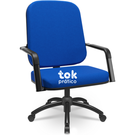 Cadeira Presidente Plus Size Giratória com Braços Fixos - Suporta até 185kg