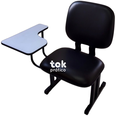 Cadeira Universitária Estofada com Prancheta Dobrável em MDF - PLUS SIZE