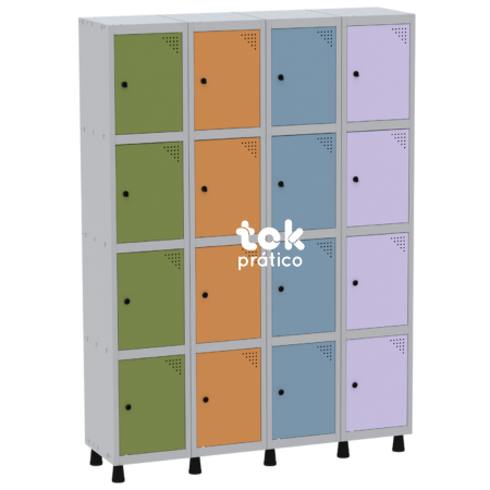 Roupeiro de Aço 16 portas com pitão para cadeado