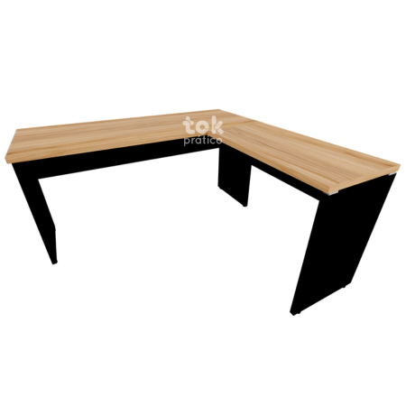 Mesa de Escritório em L 150cm x 150cm - com Tampo de 30mm e Pés Painel