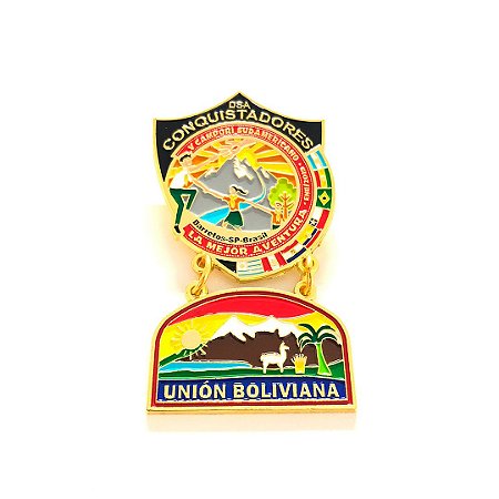 Pin, DSA com Brasão em metal da Unión Boliviana