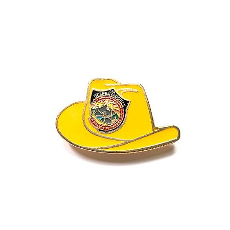 Pin, DSA 2019, chapéu, Amarelo Ocre, Desbravador