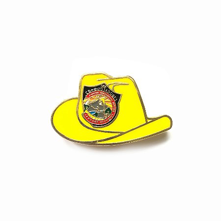 Pin, DSA 2019, chapéu, Amarelo, Conquistador