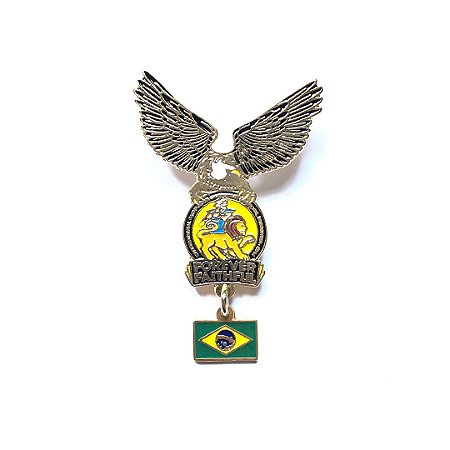 Pin Forever Faithful, logo com águia e Bandeira do Brasil