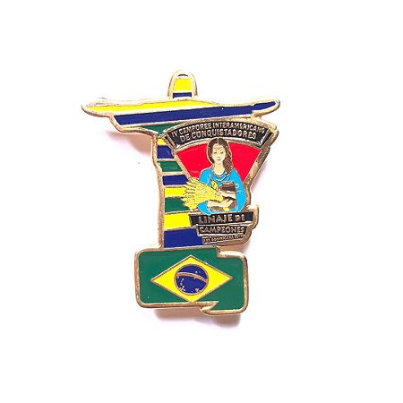 Pin, Linaje de Campeones, Cristo Redentor nas cores da Bandeira do Brasil