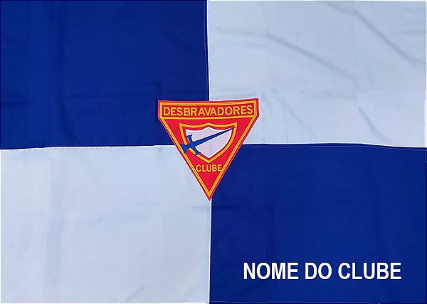 BANDEIRA DESBRAVADOR BORDADA COM NOME DO CLUBE