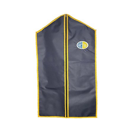 Porta Uniforme, Azul Escuro e viés Amarelo  com emblema JA