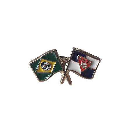 Pin, bandeira DBV e bandeira do Brasil