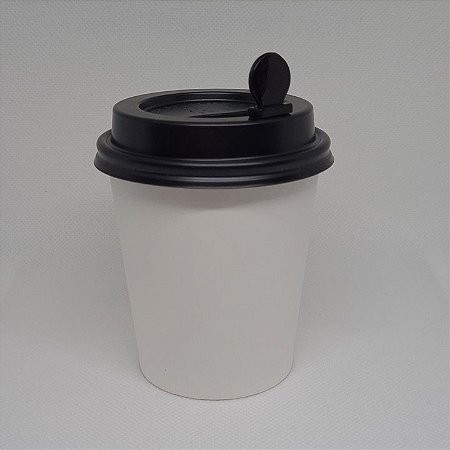 Copo de Papel Bio Branco Café 200ml Tampa Stopper