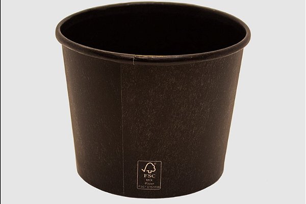 Pote de Papel Preto FSC com Duplo Revestimento 520ml Black
