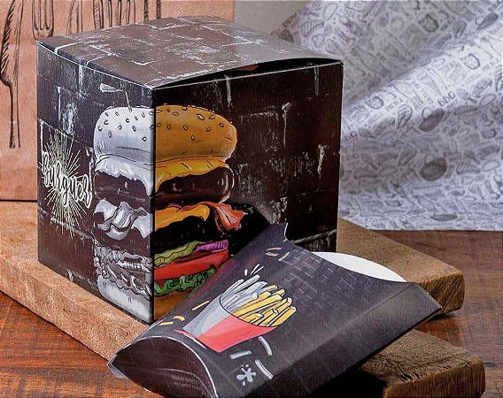Caixa Box Embalagem Para Hambúrguer Artesanal Triplex 50un (g)