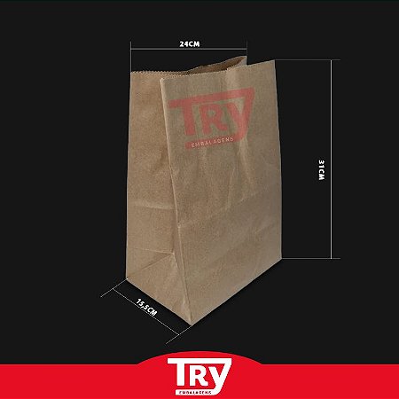 Saco Kraft Sos Delivery G (24 X 15,5 X 31 Cm) 50un