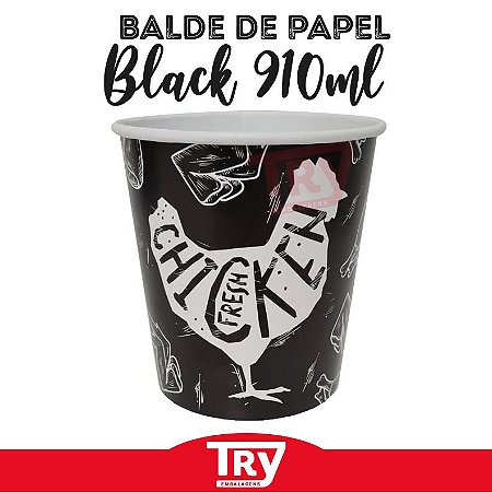 Balde De Papel Black P/ Frango Frito 910ml (50 Unidades)