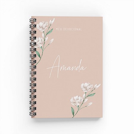 Caderno Devocional Personalizado - Floral Amanda