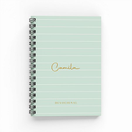 Caderno Devocional Personalizado - Listras Menta