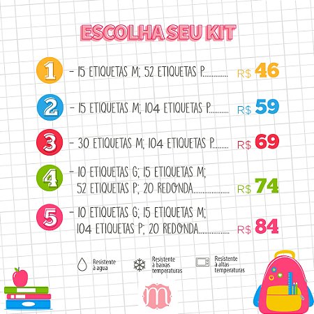 Etiqueta Escolar Personalizada