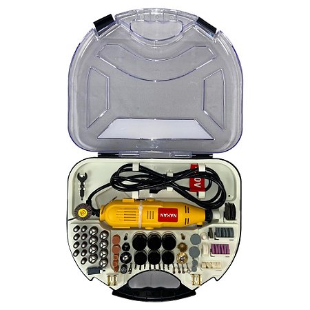 MICRO RETIFICA PROFISSIONAL 210PCS 220V AMARELA NAKAN (CAIXA C/ 5)