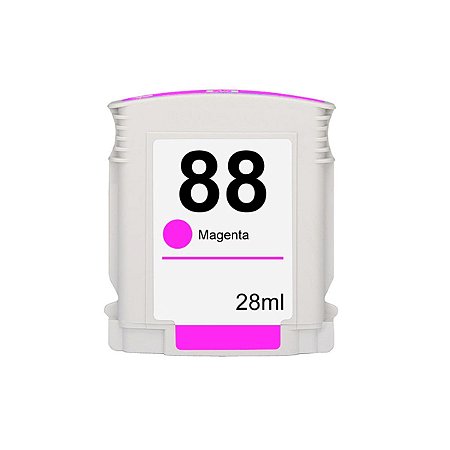 Compatível: Cartucho de Tinta 88 88XL C9392A C9392AL C9392AE para Impressora HP K550 K8600 K5400 / Magenta - 28ml