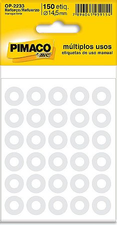 Reforço Autoadesivo OP-2233 14,5 mm (Transparente) 150 Etiquetas - Pimaco
