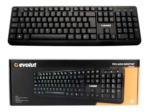 Teclado Office EO202 com Fio - Evolut