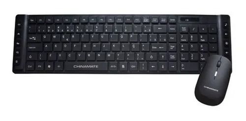 Combo Teclado + Mouse Office Preto sem Fio CM30 - Chinamate