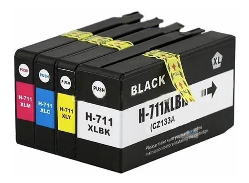 Compatível: Kit Colorido de Cartucho de Tinta 711xl 711 para HP CZ132A | T520 T120 CQ890A CQ891A CQ893A