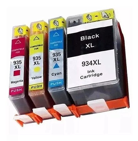 Compatível: Kit Colorido de Cartucho de Tinta 934xl Black e 935xl CMY para OFFICEJET 6230 6830