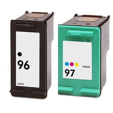 Compatível: Kit Colorido de Cartucho de Tinta 96 C8767 e 97 C9363 para HP Deskjet Officejet Photosmart