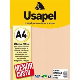 Papel Usapel Linho / Salmão UP25020 / A4 180g - 50 fls