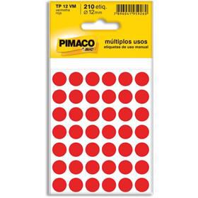Etiqueta Redonda TP-12 12mm (Vermelha) 210 Etiquetas - Pimaco