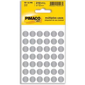 Etiqueta Redonda TP-12 12 mm (Prata) 210 Etiquetas - Pimaco