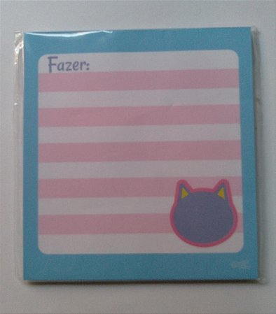 Bloco de Notas Decorado Gatinho 48 Folhas Tam: 11x12