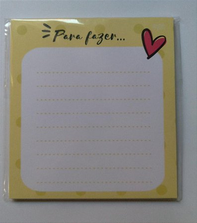 Bloco de Notas Decorado Amarelo 48 Folhas Tam: 11x12