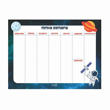 Planner Semanal Astronauta 23x17 C/24 Folhas
