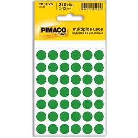 Etiqueta Redonda TP-12 12 mm (Verde) 210 Etiquetas - Pimaco