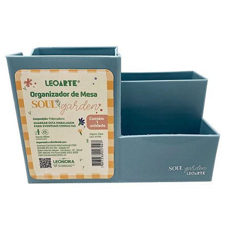 Porta Canetas / Organizador de Mesa Soul Garden Azul - Leo Arte