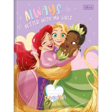 Caderno de Caligrafia Brochura Capa Dura 40 Folhas - Princesas Tilibra
