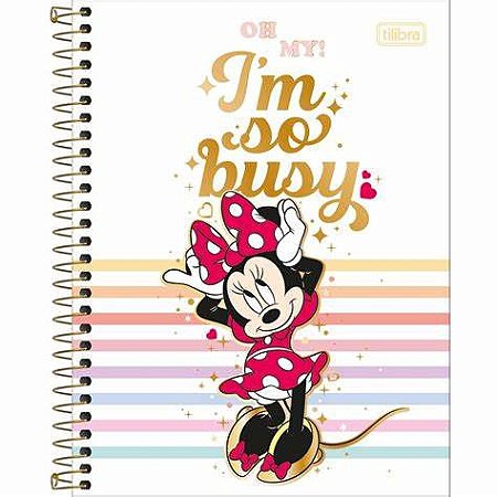 Caderno Espiral  Colegial Capa Dura 1 Matéria 80 Folhas - Minnie Tilibra