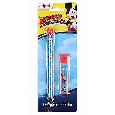 Kit Lapiseira Mickey + Grafite Ponta 0.5mm tubo com 20 minas  - Etipel