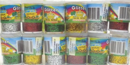 Glitter Tubo com 12 Cores Sortidas 3g cada - Real Seda