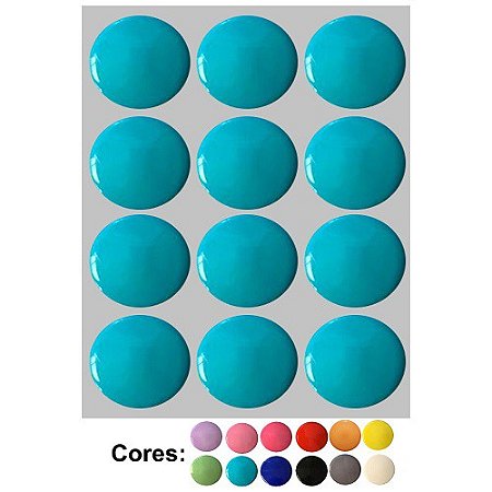 Imã Redondo Cores - 12 Unidades