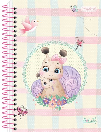Caderneta de Anotações Capa Dura Espiral Lateral (Folhas Decoradas) 80 Folhas - So Cute São Domingos