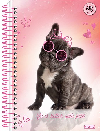 Caderno Espiral Capa Dura 1/4 My Pets 80 Folhas - São Domingos